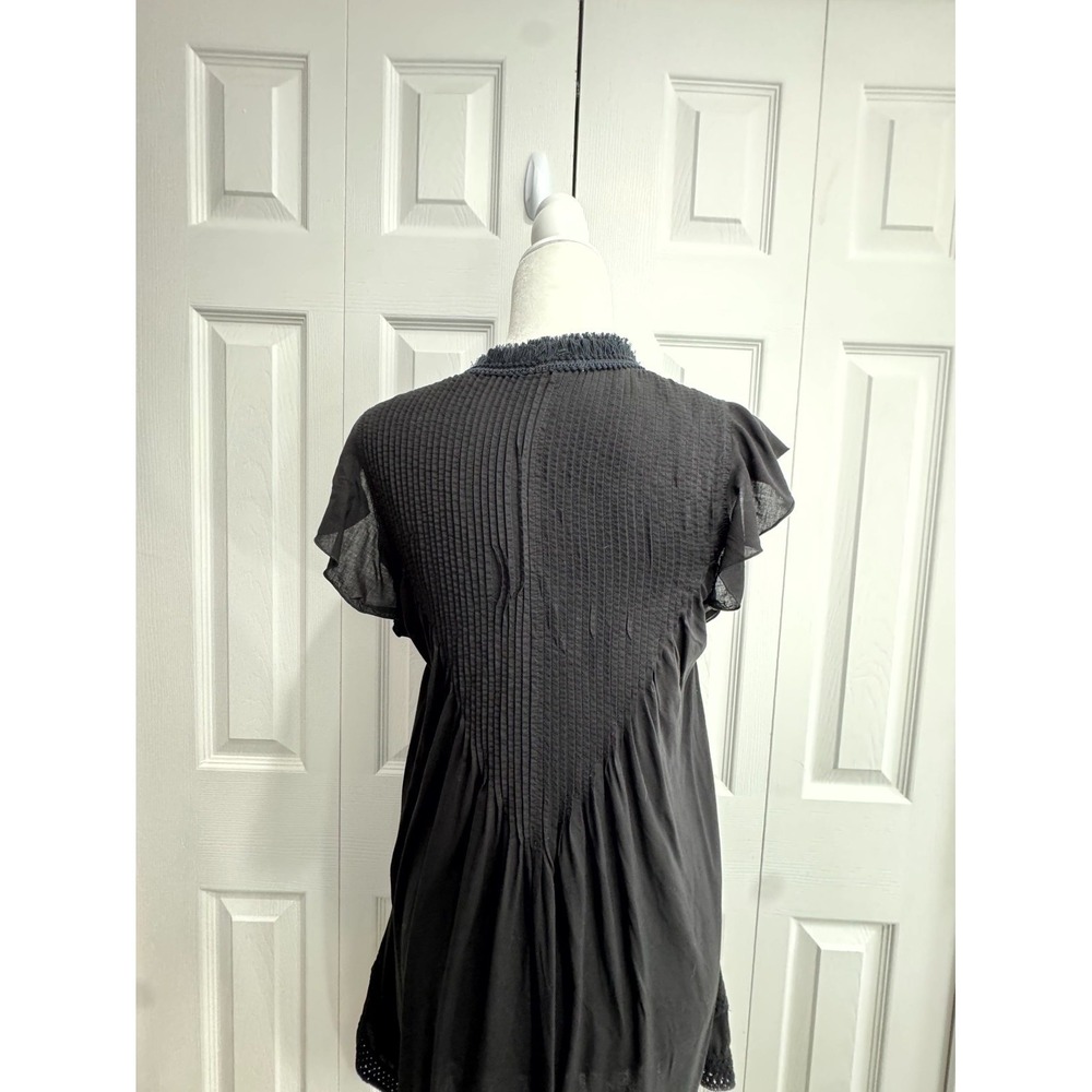 Poupette St Barth Sasha Cover-Up Mini Dress Women's Small Black 100% Viscose - Picture 4 of 10